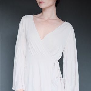 Free People drape sleeve wrap blouse